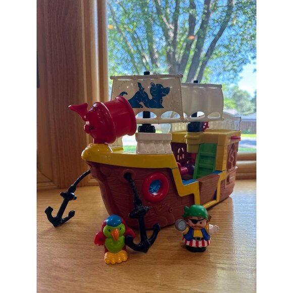 Fisher-Price Little People Pirate Ship Playset With Music Sounds & 2 Figures - Picture 1 of 9